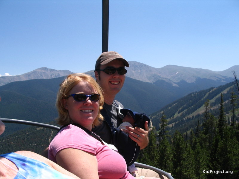 Riding a Chair lift with newborn