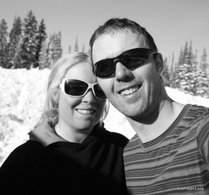 enjoying skiing with my husband