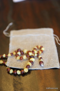 Amber teething necklace for baby