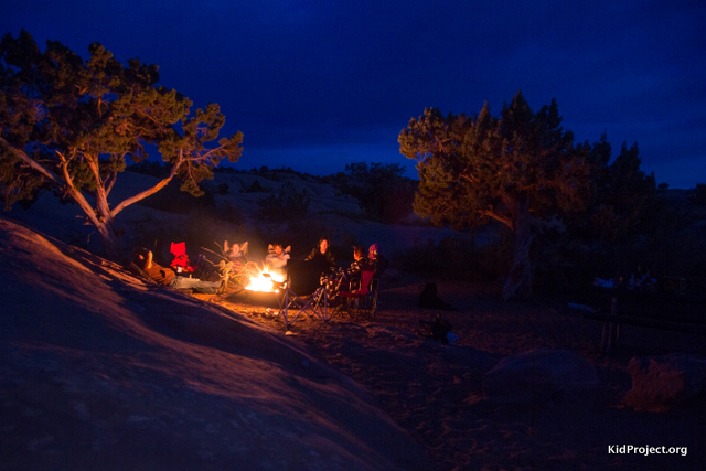 Campfire in Sandflats Recreational Area