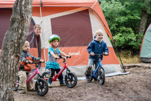 Strider bikes while camping