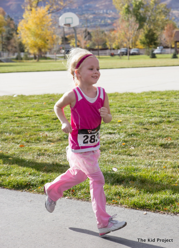 little girl running