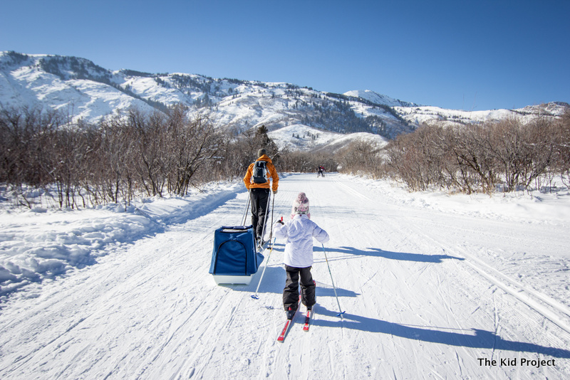 nordic skiing with sled