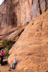 Kids climbing Moab UT
