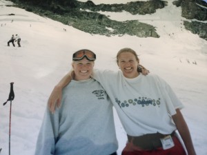 me and Ann Battelle, skiing in whistler