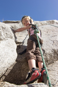 3 yr old climbing - kid friendly crag Lisa Falls