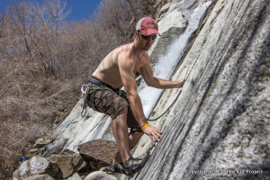 3 yr old climbing - kid friendly crag Lisa Falls