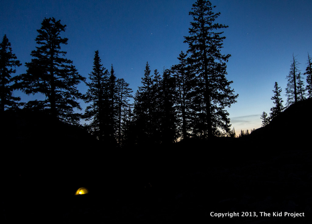 night tent in mountain sky