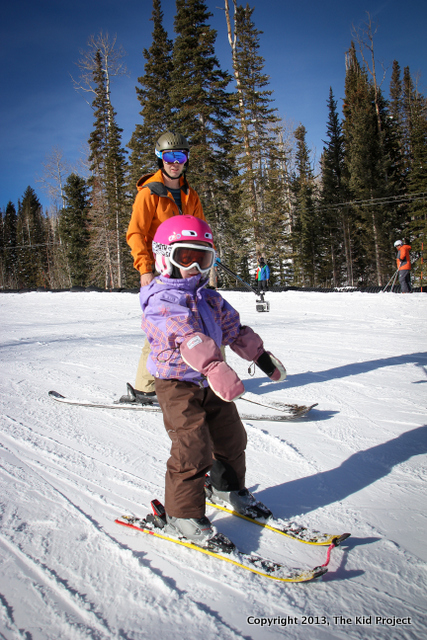 Toddler learning to ski