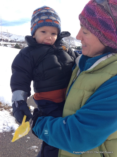 ducts tape to keep mittens on!