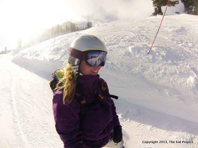 Skiing in cheap canada goose jacket