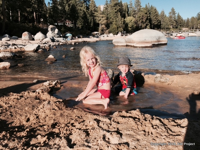 Playing at Speedboat Beach, Lake tahoe