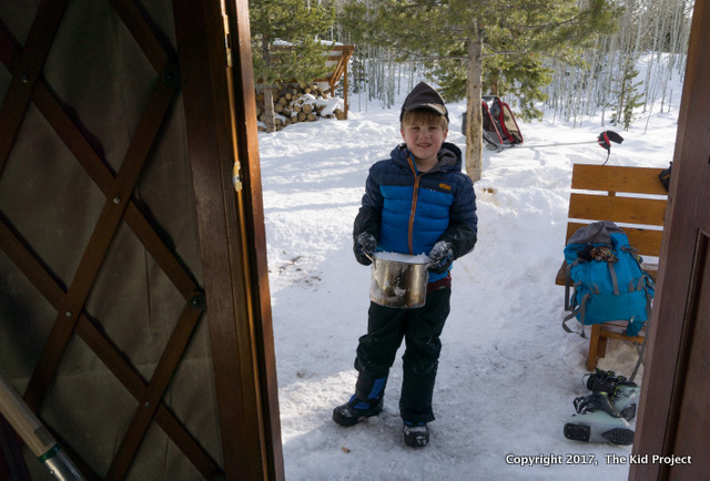 yurt trip with kids - snow