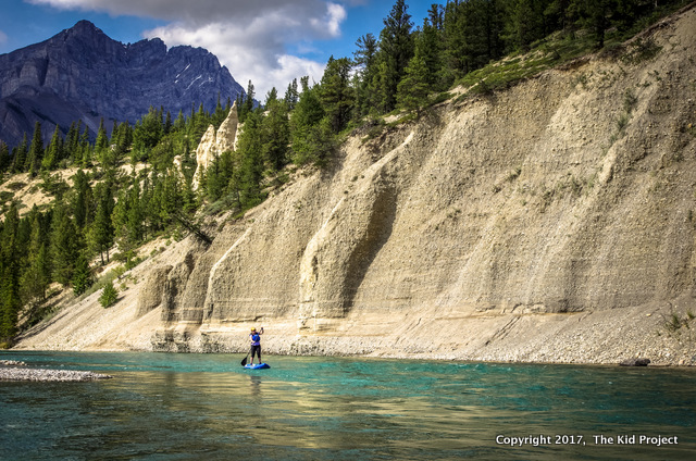 paddling Bow river, Banff