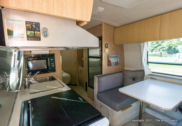 Airstream Safari entry and kitchen