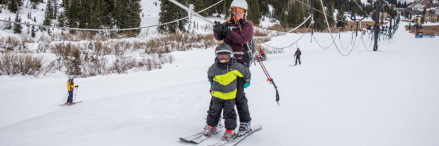 rope tow with kids or beginner skiers