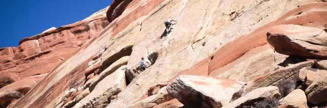 Climbing Sunshine Wall, Utah full res