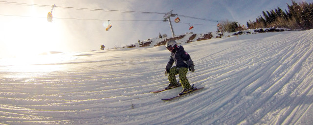 Skiing under the Bubble Lift at the Canyons - full res