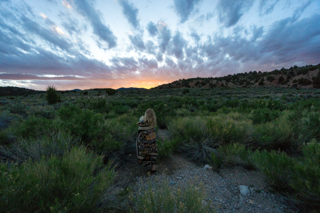 sunset, kids, nature