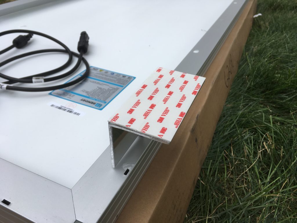 Home made mounting feet for solar panels